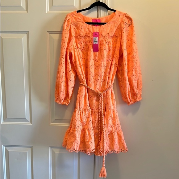 Lilly Pulitzer M Kayla Sleeved Rivera Eyelet Dress Size L also have a M listing - Picture 1 of 6